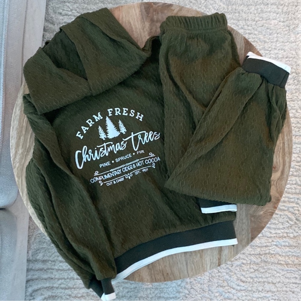 Unbranded Christmas Tree Farm Matching Jogger Set
